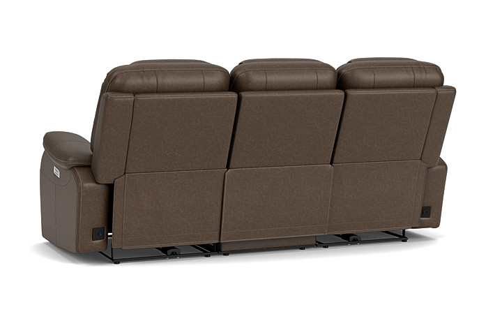Malibu 3 Power Sofa in Platinum Leather | Sofas | Living Room